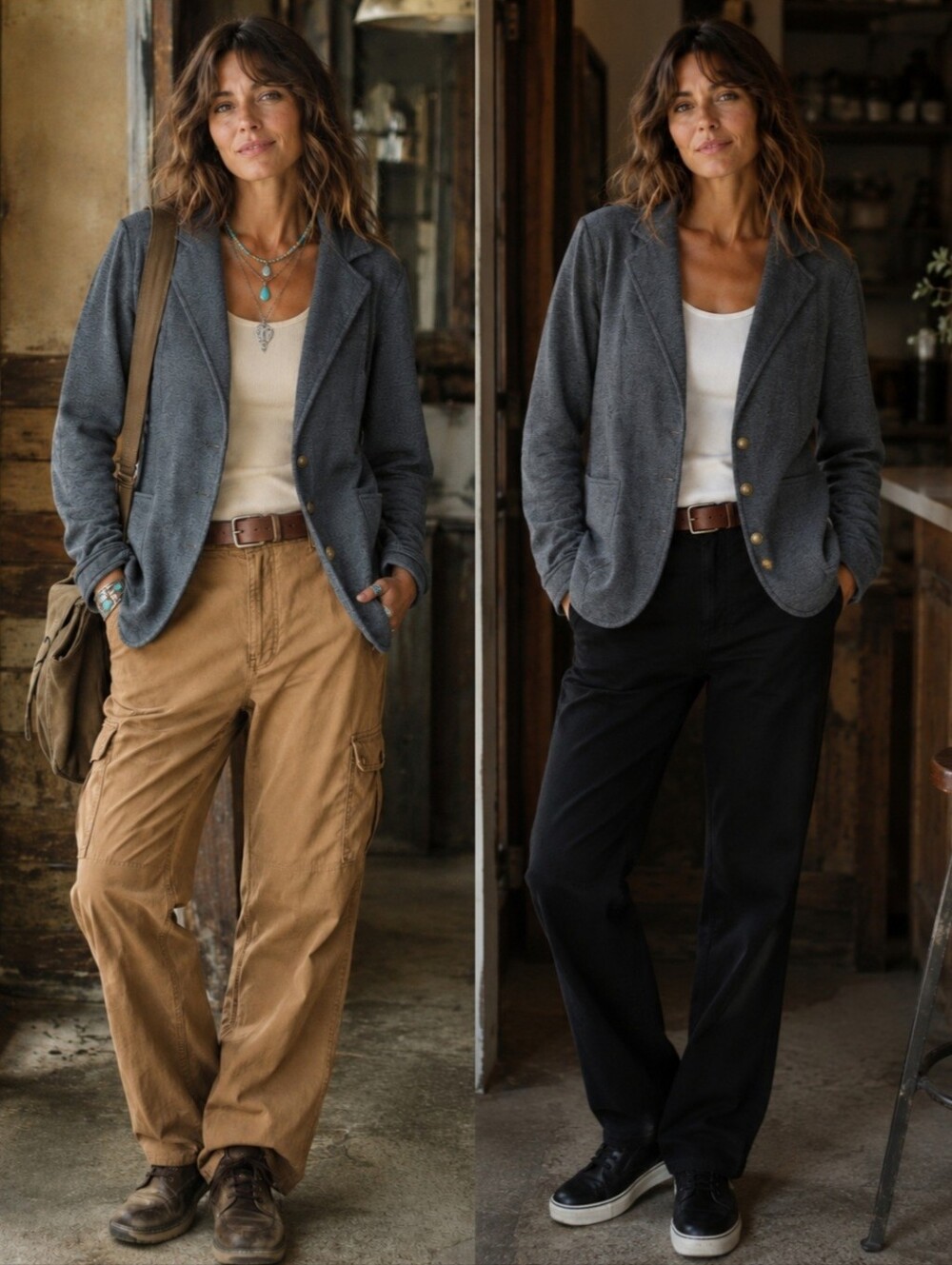 Black Knit Blazer | God Buttons | Soft Structured Casual Jacket - Picture 3 of 9